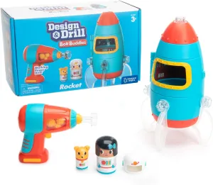 Educational Insights Design & Drill Bolt Buddies Rocket Take Apart Toy with Electric Toy Drill, Preschool STEM Toy, Easter Basket Stuffers for Kids, Gift for Boys & Girls, Ages 3 