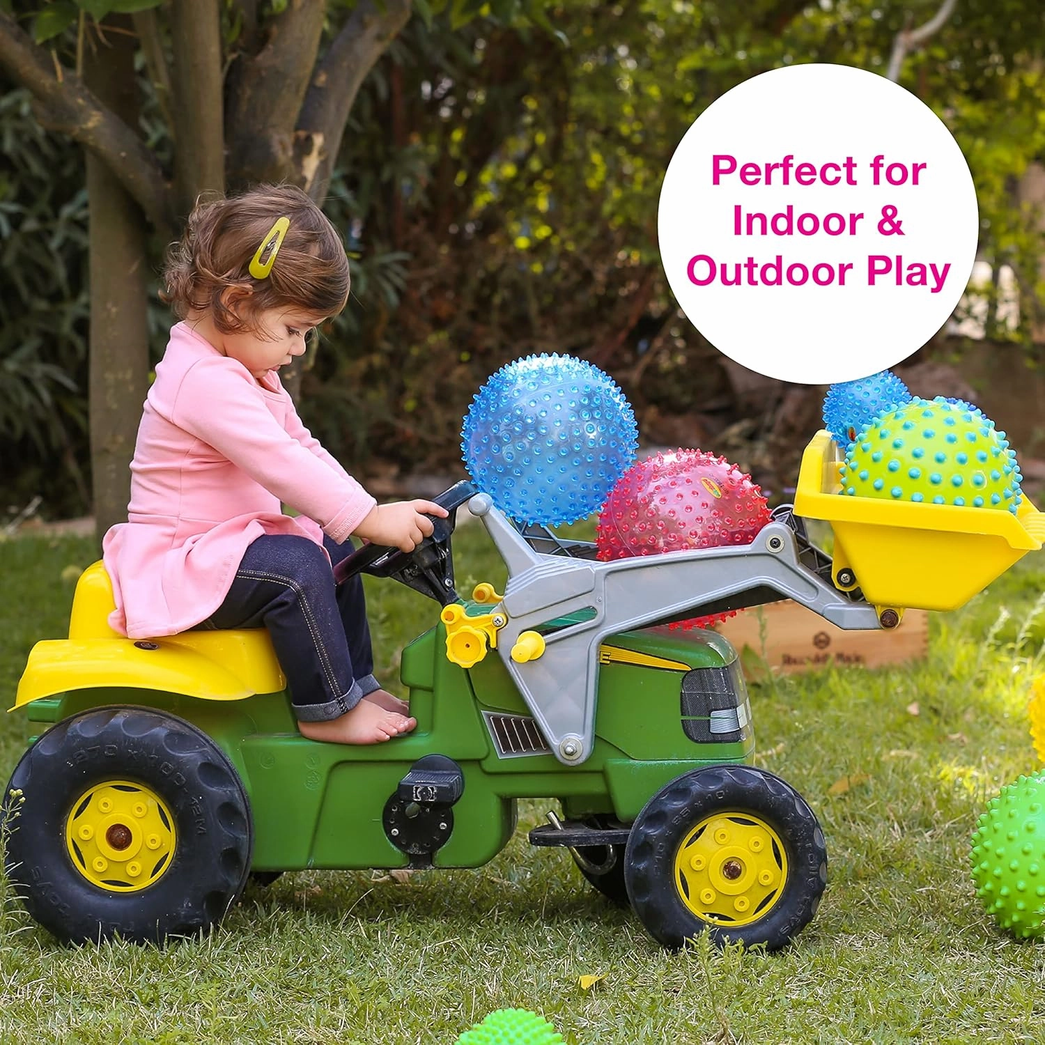 Edushape Sensory Ball for Baby - 7" Transparent Pink, Enhances Gross Motor Skills for Kids 6 Months & Up