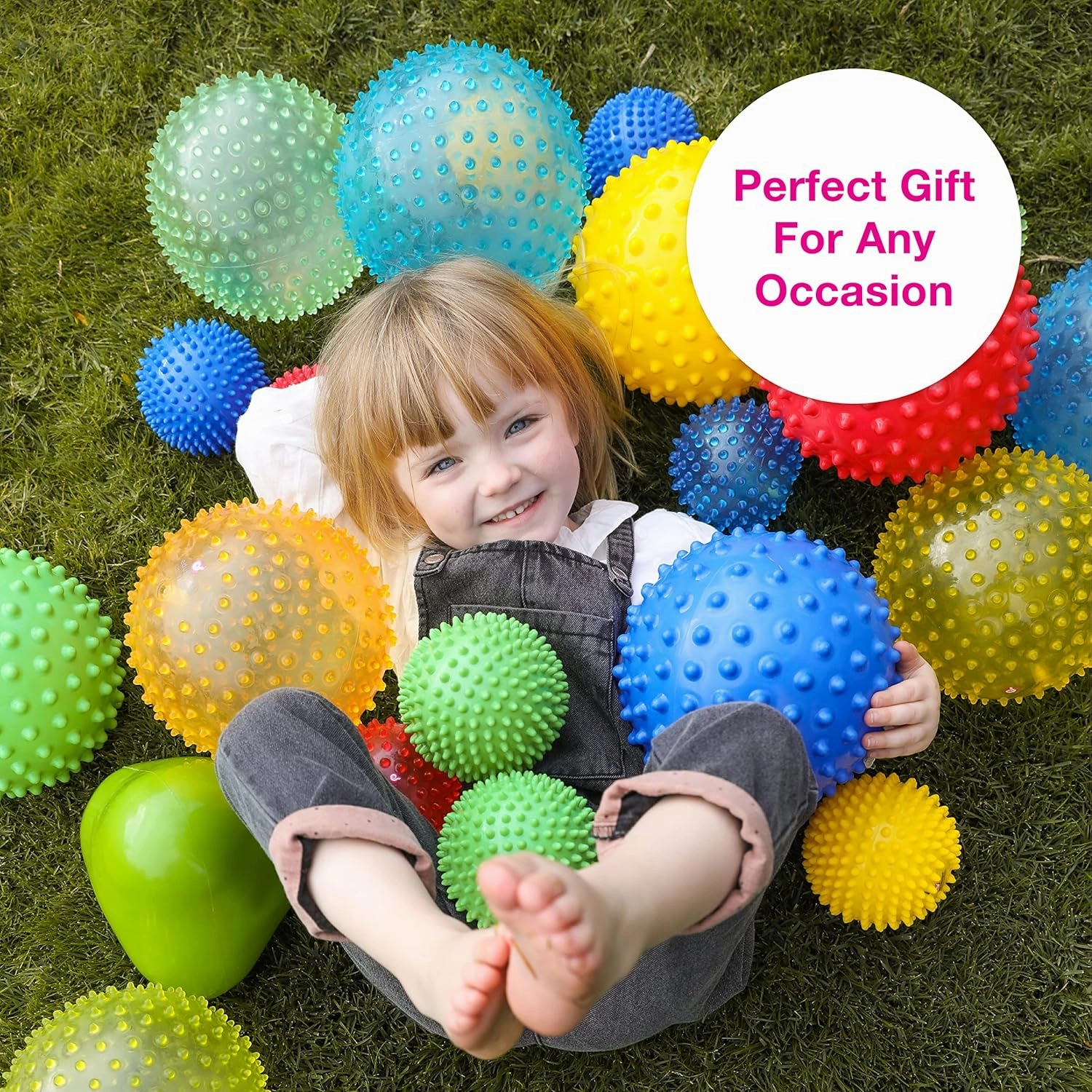 Edushape Sensory Ball for Baby - 7" Transparent Pink, Enhances Gross Motor Skills for Kids 6 Months & Up