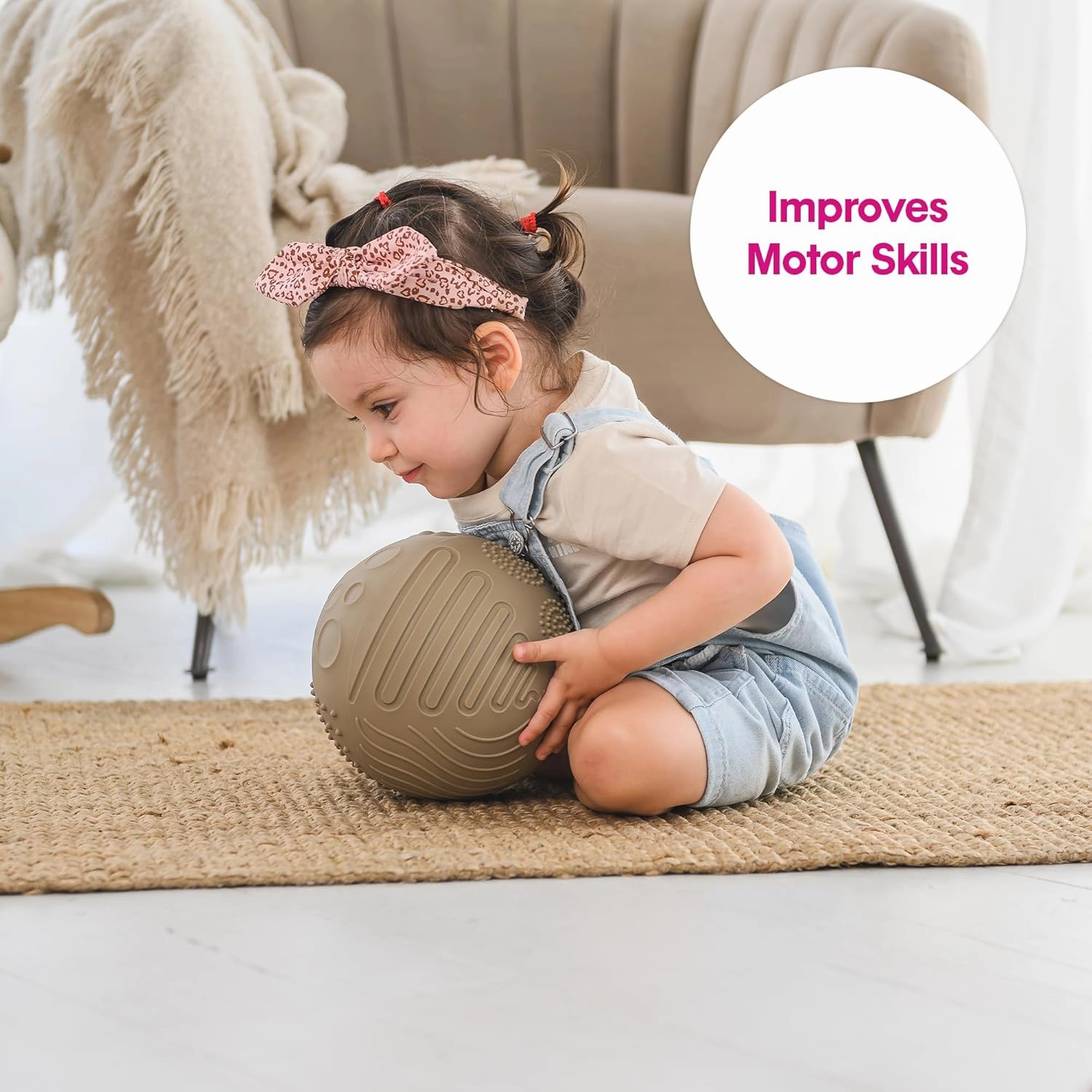 Edushape Texture-iffic Sensory Ball for Baby - 7" Baby Ball for Kids with 8 Sections of Different Tactile Patterns