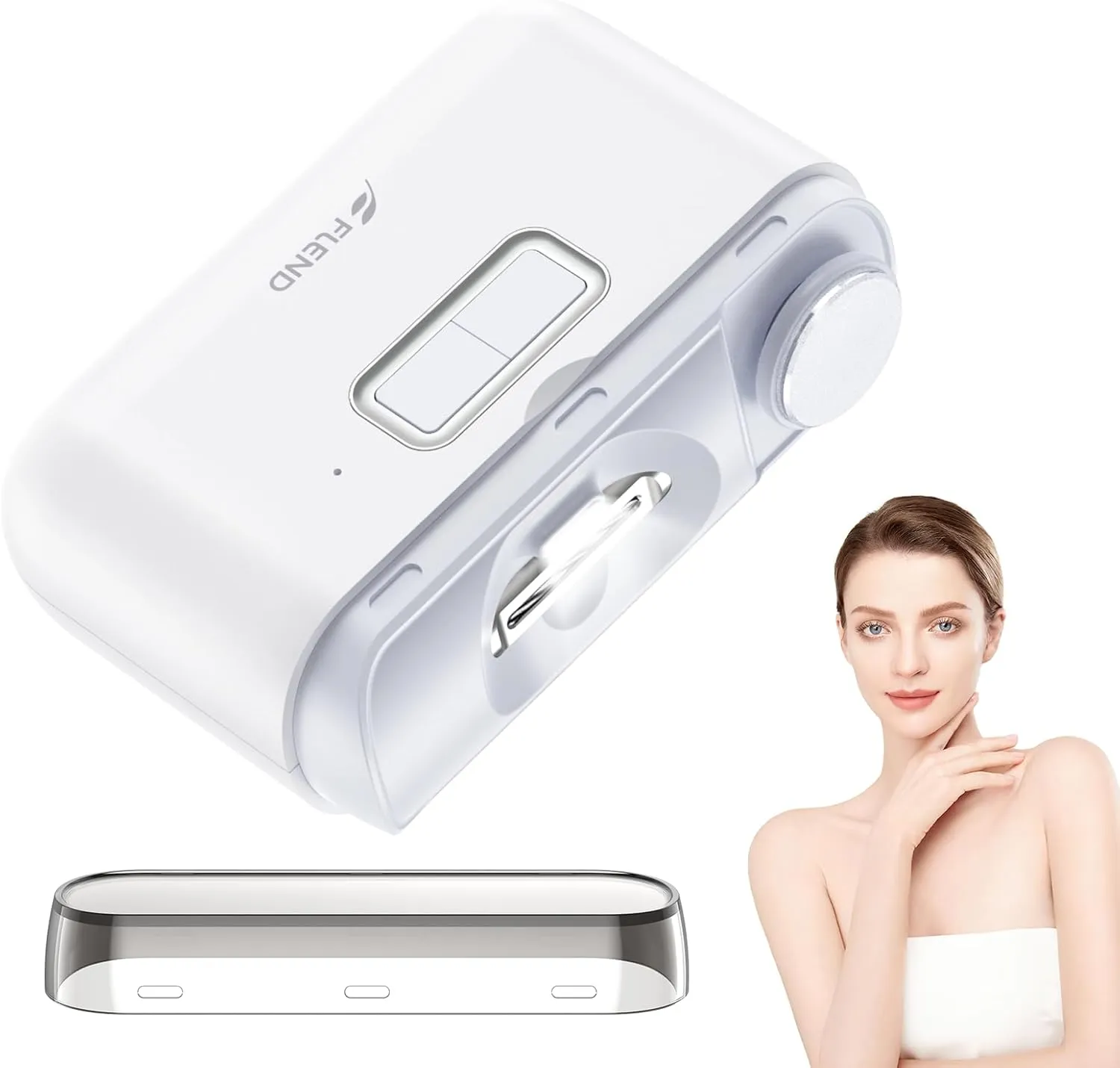 Electric Nail Clipper, 2-Speed Automatic Nail Trimmer & Polisher, Suitable for All Ages, Silver, Stainless Steel
