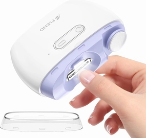 Electric Nail Clipper, 2-in-1 Nail Trimmer with Polisher, 2-Speed Safe Fingernail Trimmer for All Ages, Rechargeable Automatic Nail Clipper with Light, Manicure Set for Baby Kids Seniors & Weak Hands