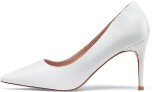 Elisabet Tang 3 in Classic Pointy Pull on Heeled Wedding Pumps - Comfortable Stiletto Closed Toe Dress Heels for Prom Work