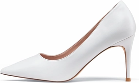 Elisabet Tang 3 in Classic Pointy Pull on Heeled Wedding Pumps - Comfortable Stiletto Closed Toe Dress Heels for Prom Work