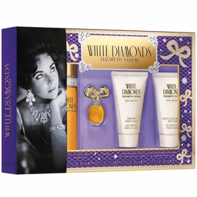 Elizabeth Taylor White Diamonds Ladies Gift Set With Spray, Body Lotion, Body Wash & Perfume