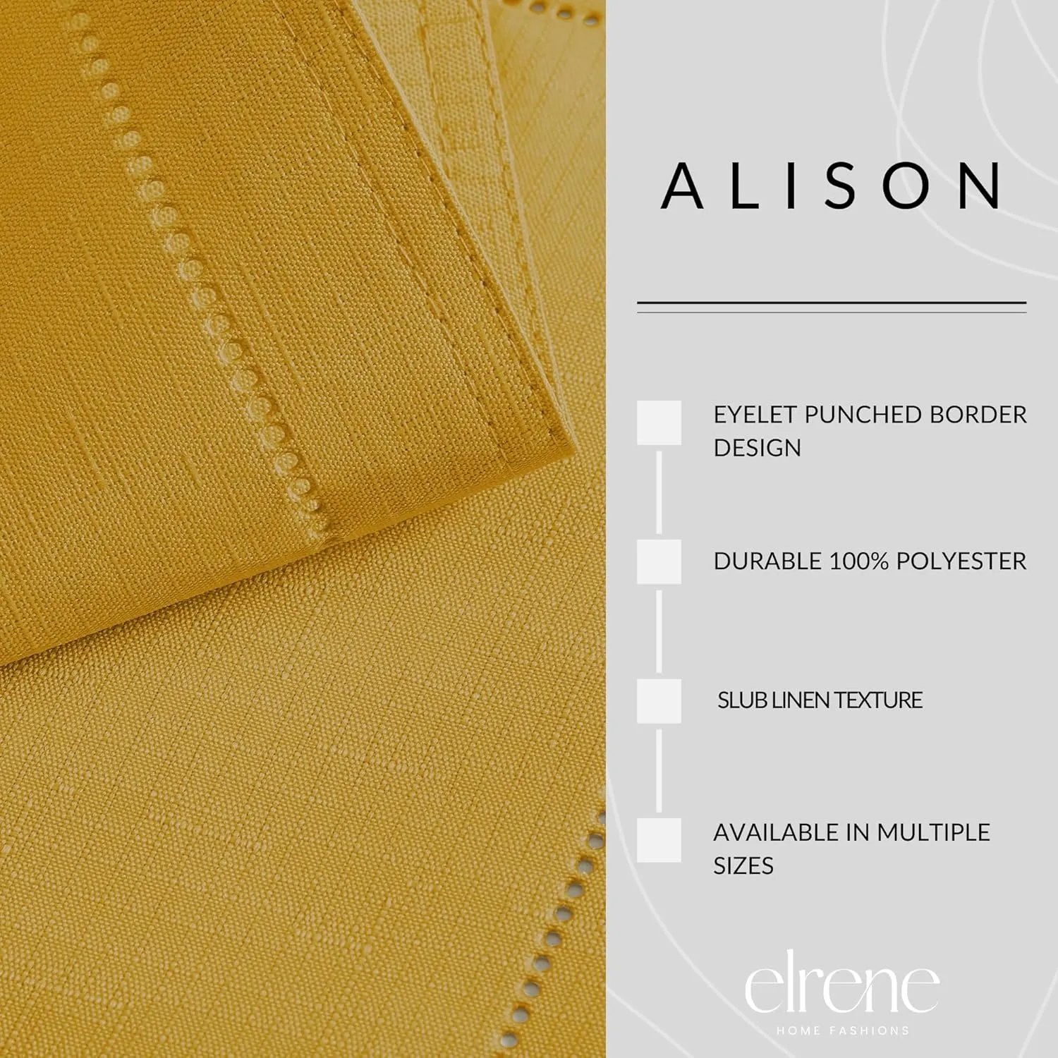 Elrene Home Fashions Alison Eyelet Border Design Wrinkle Resistant Fabric Tablecloth, 70"x70" Round, Copen Blue