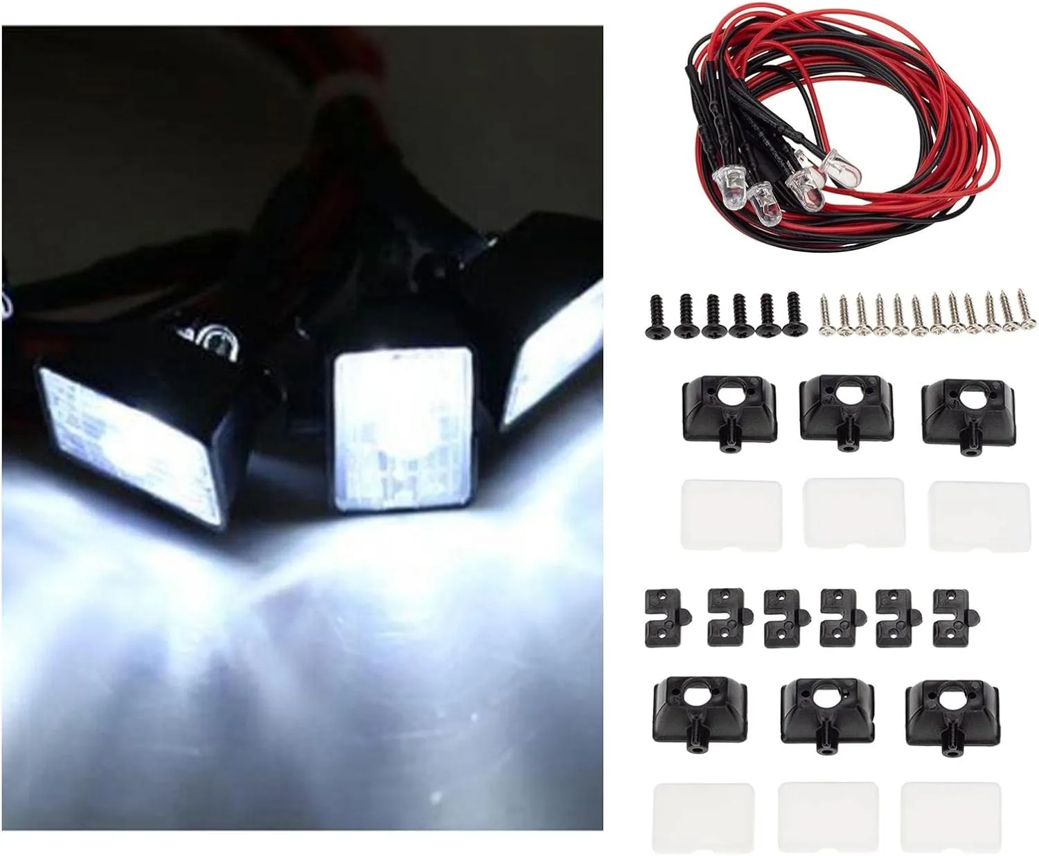 Enhance Your RC car with This Super Bright LED Roof Lamp Kit and Authentic, Perfect for AXAIL SCX10 TRX6 TRX4 90046 D90 110 1/10 RC Car. for Night Racing - 6 Lights