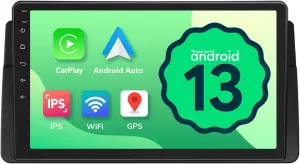 Eonon Android 13 Car Stereo for BMW 3 Series 1999-2005(E46), Wireless CarPlay Android Auto Head Unit, 9 Inch Touchscreen Radio, Bluetooth, AM/FM, SWC, GPS Navigation, 2 32G - E46A13
