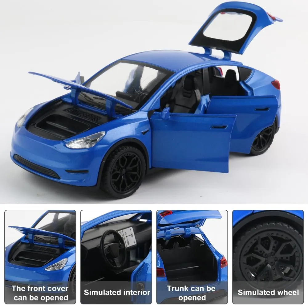 EROCK 1/32 Scale Diecast Car Model Y, Pull-Back Vehicles with Sound and Light, Perfect for Kids & Collectors, Ages 3 
