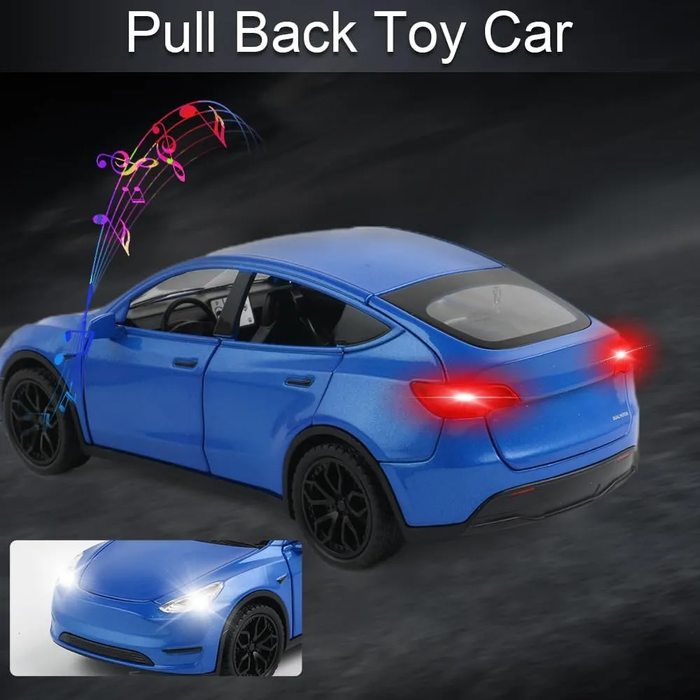 EROCK 1/32 Scale Diecast Car Model Y, Pull-Back Vehicles with Sound and Light, Perfect for Kids & Collectors, Ages 3 