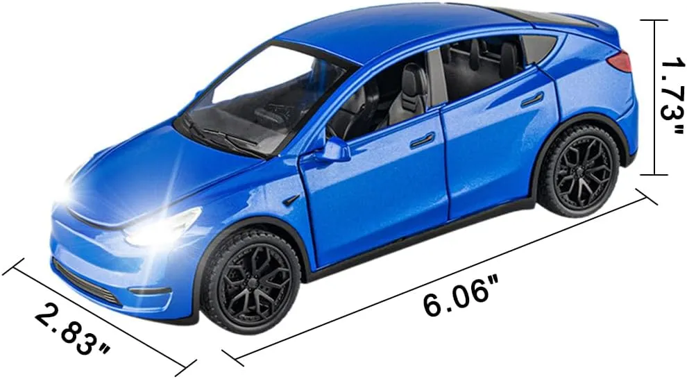 EROCK 1/32 Scale Diecast Car Model Y, Pull-Back Vehicles with Sound and Light, Perfect for Kids & Collectors, Ages 3 