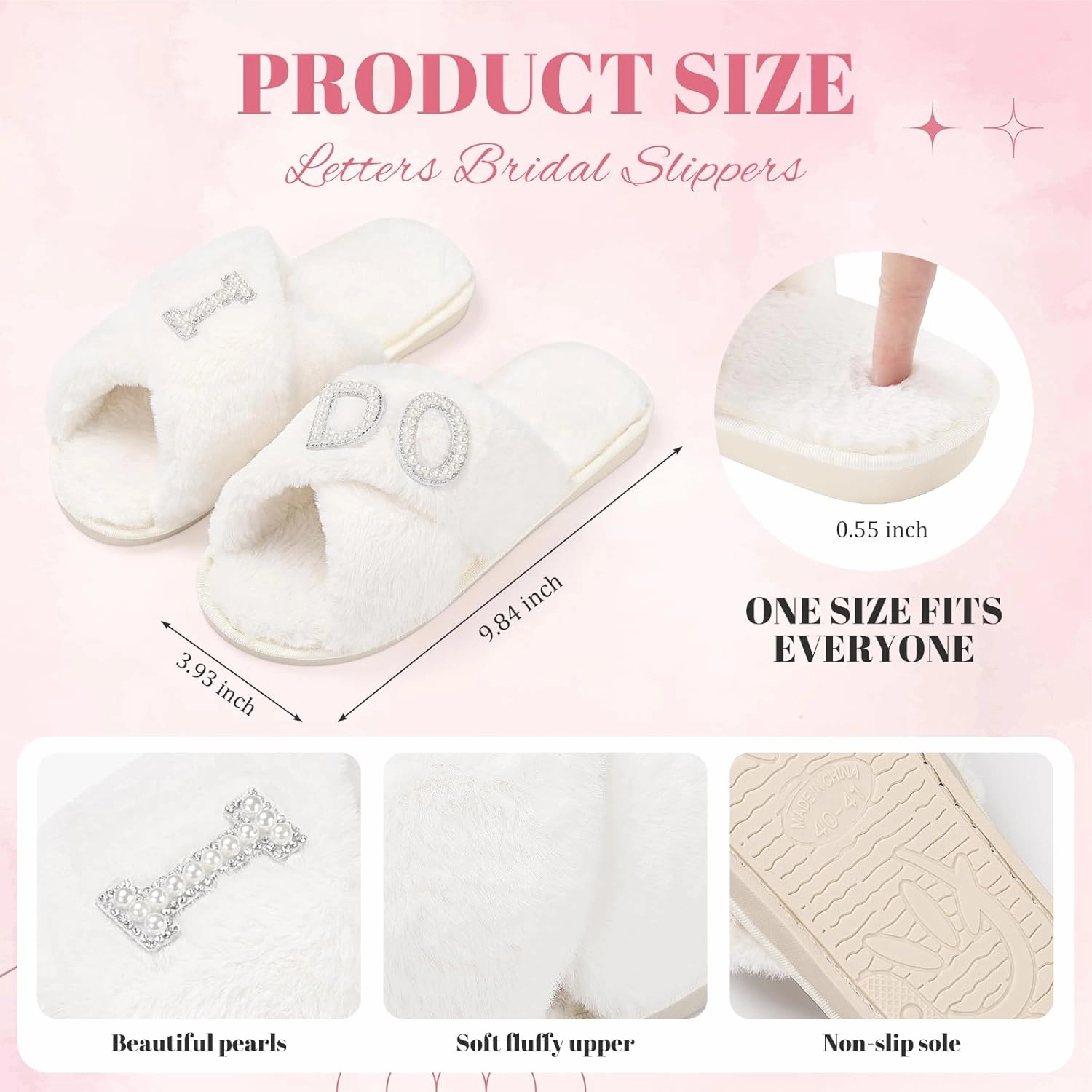 Etercycle Bridal Shower Gifts Set, MRS Cosmetic Bag With I Do Women Slippers, Small Waterproof Makeup Bag With Fuzzy Bride Slippers Wedding Bridesmaid Gifts for Her for Bachelorette Party Accessories