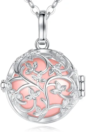 EUDORA Harmony Bola Tree of Life Angel Caller Pregnancy Women Necklace Guardian Angel Wishing Chime Mexico Ball Pendant for Future Mama Jewellry Gift for Women Mother Wife Sisters, 45inch   30inch