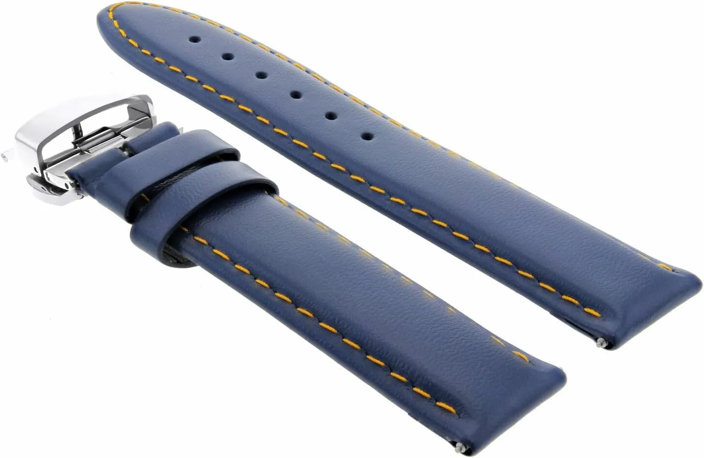 Ewatchparts 18-19-20-22-24mm Classic Men's Leather Watch Band Strap Smooth Compatible with Dunhill Clasp