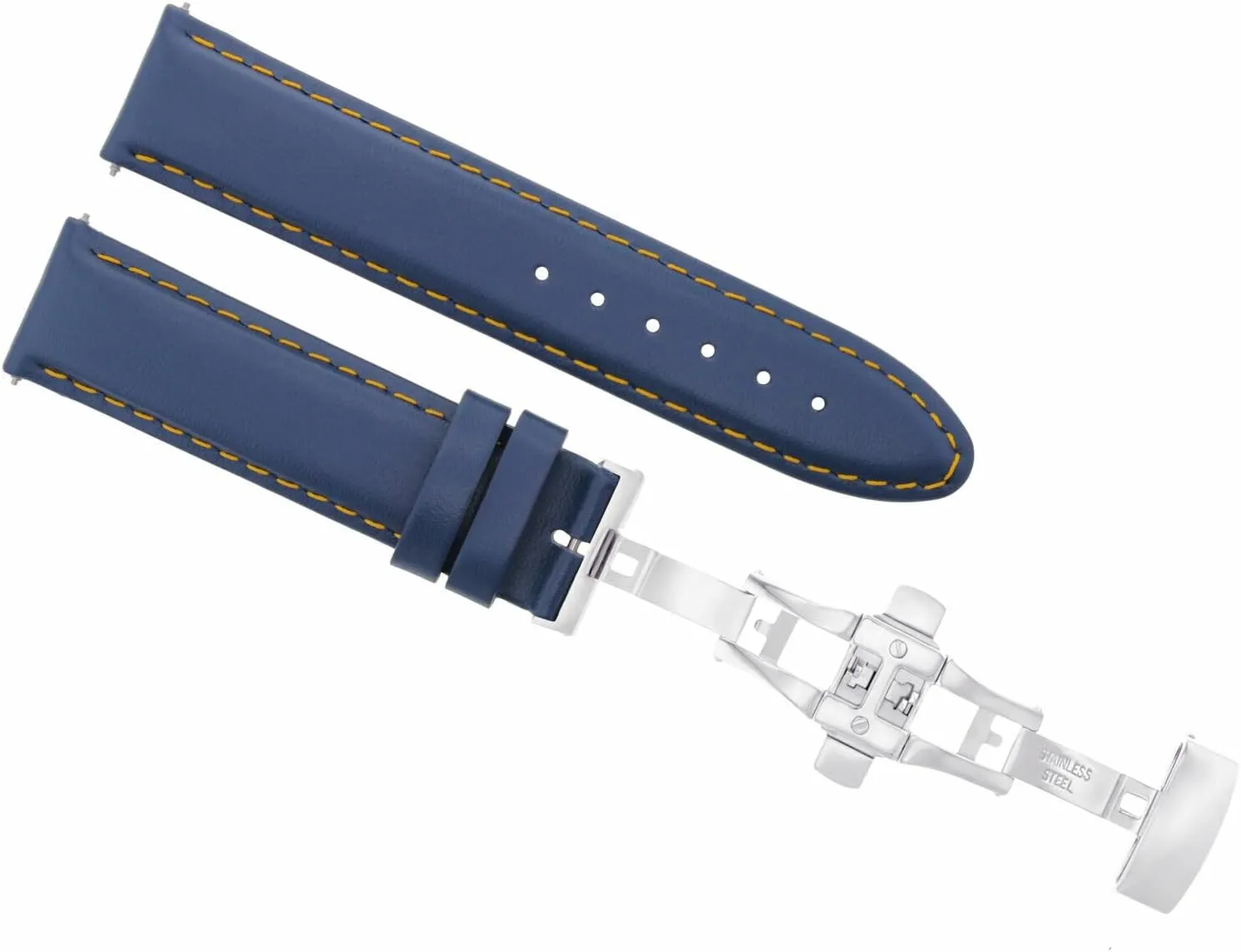 Ewatchparts 18-19-20-22-24mm Classic Men's Leather Watch Band Strap Smooth Compatible with Dunhill Clasp