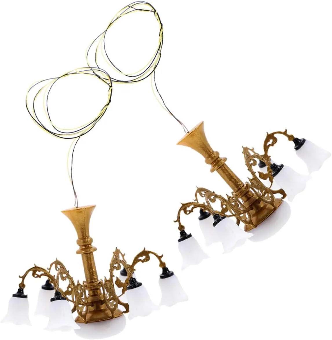 Extendable Miniature Chandelier Model House Light DIY Mini House Accessory Miniature Ceiling Lamp Pendant