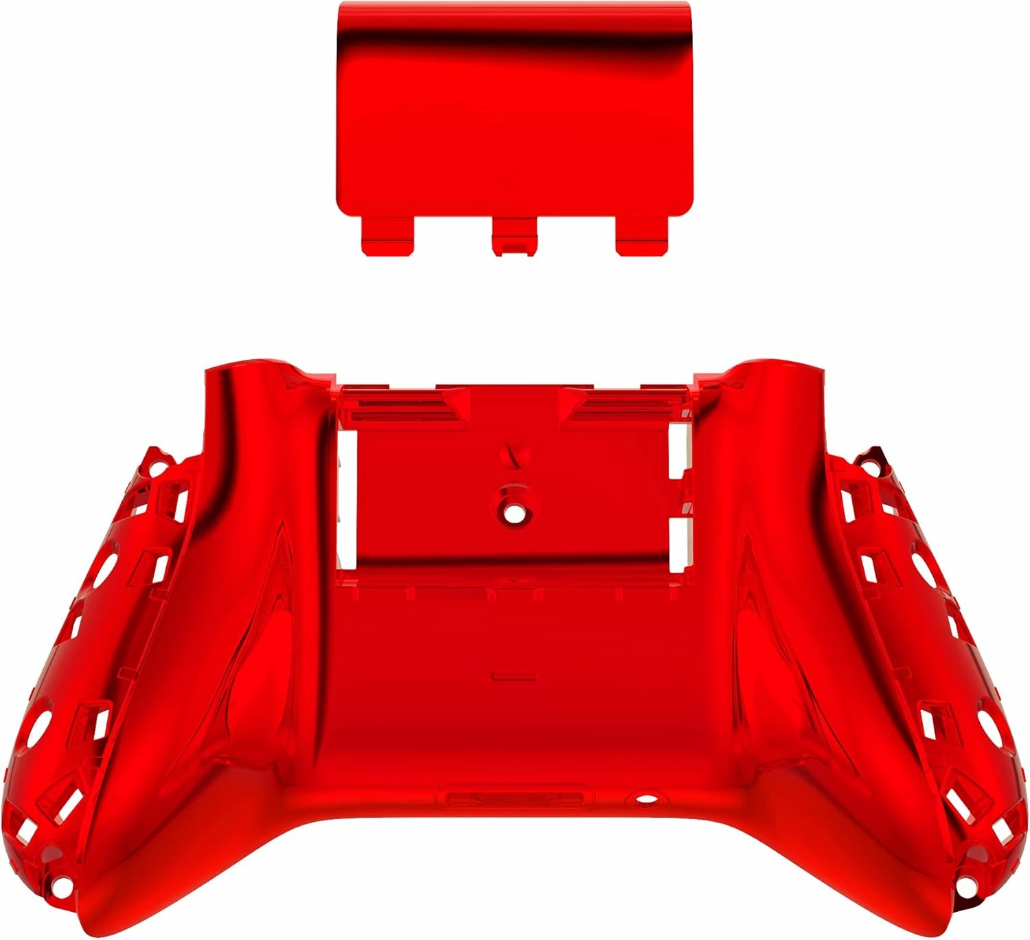 eXtremeRate Custom Back Cover Shell for Xbox Core Wireless Controller, Chrome Red Replacement Controller Battery Cover & Bottom Shell for Xbox Series X & S Controller