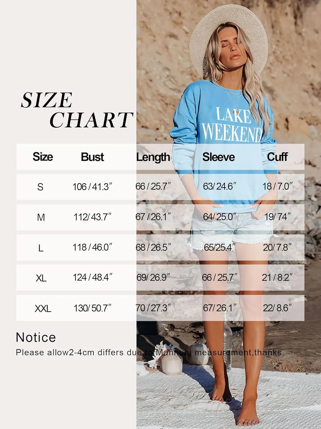 Ezcosplay Women Cute Lake Weekend Sweatshirt Letter Print Shirts Casual Loose Pullover Tops