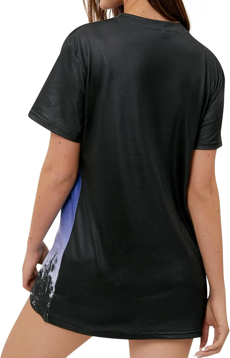 Ezcosplay Women Short Sleeve NASA Letter Print T-Shirts Casual Graphic Tee Tops