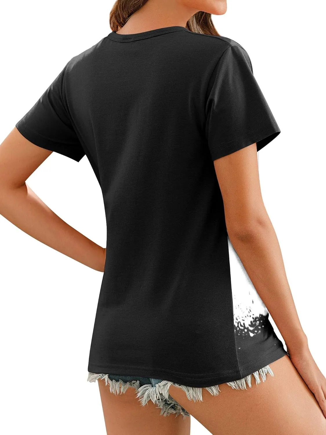 Ezcosplay Women Short Sleeve NASA Letter Print T-Shirts Casual Graphic Tee Tops