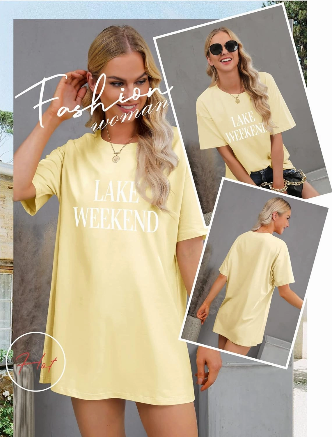Ezcosplay Women Cute Lake Weekend Sweatshirt Letter Print Shirts Casual Loose Pullover Tops