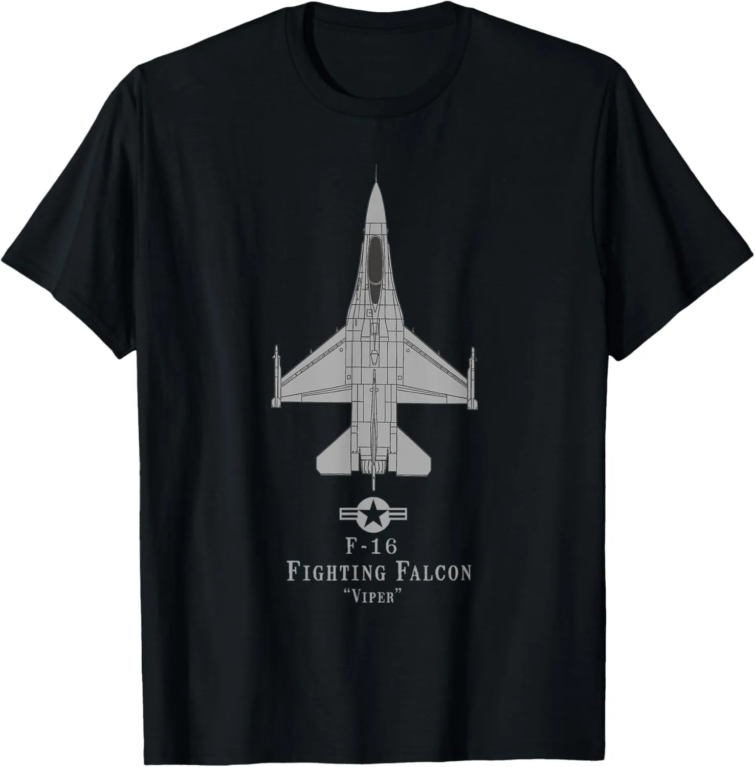 F-16 Fighting Falcon Tech Drawing Military Airplane T-shirt T-Shirt