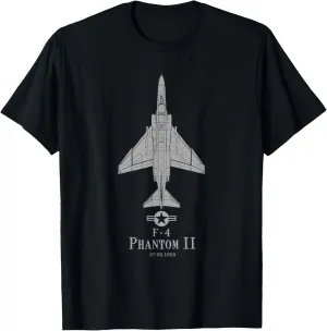 F-4 Phantom II Tech Drawing Cold War Airplane T-shirt T-Shirt