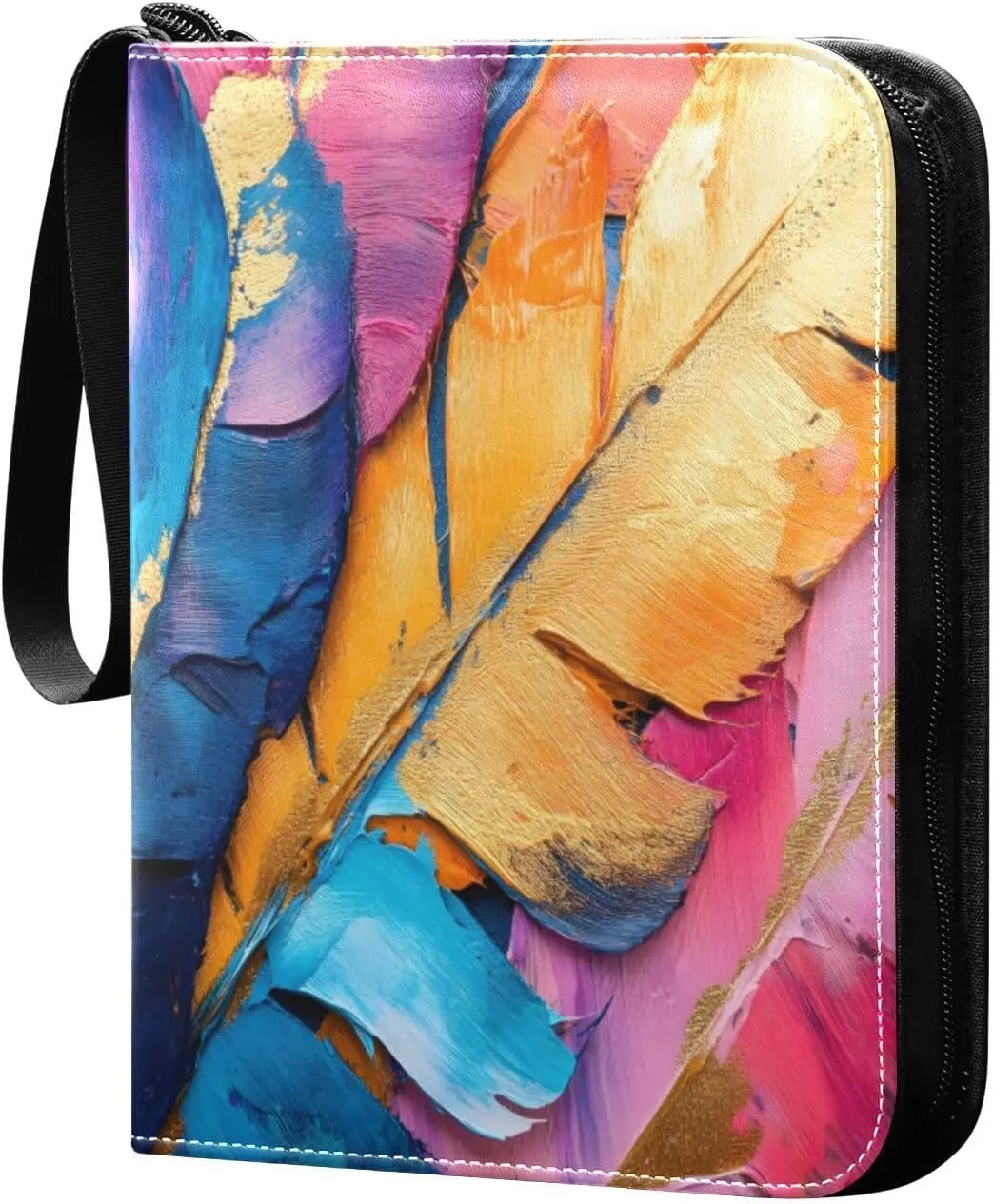 Feathers Colorful Trading Card Holder Binder, 3ring Binder Cards 400 Cards Capacity Card Collectors Album