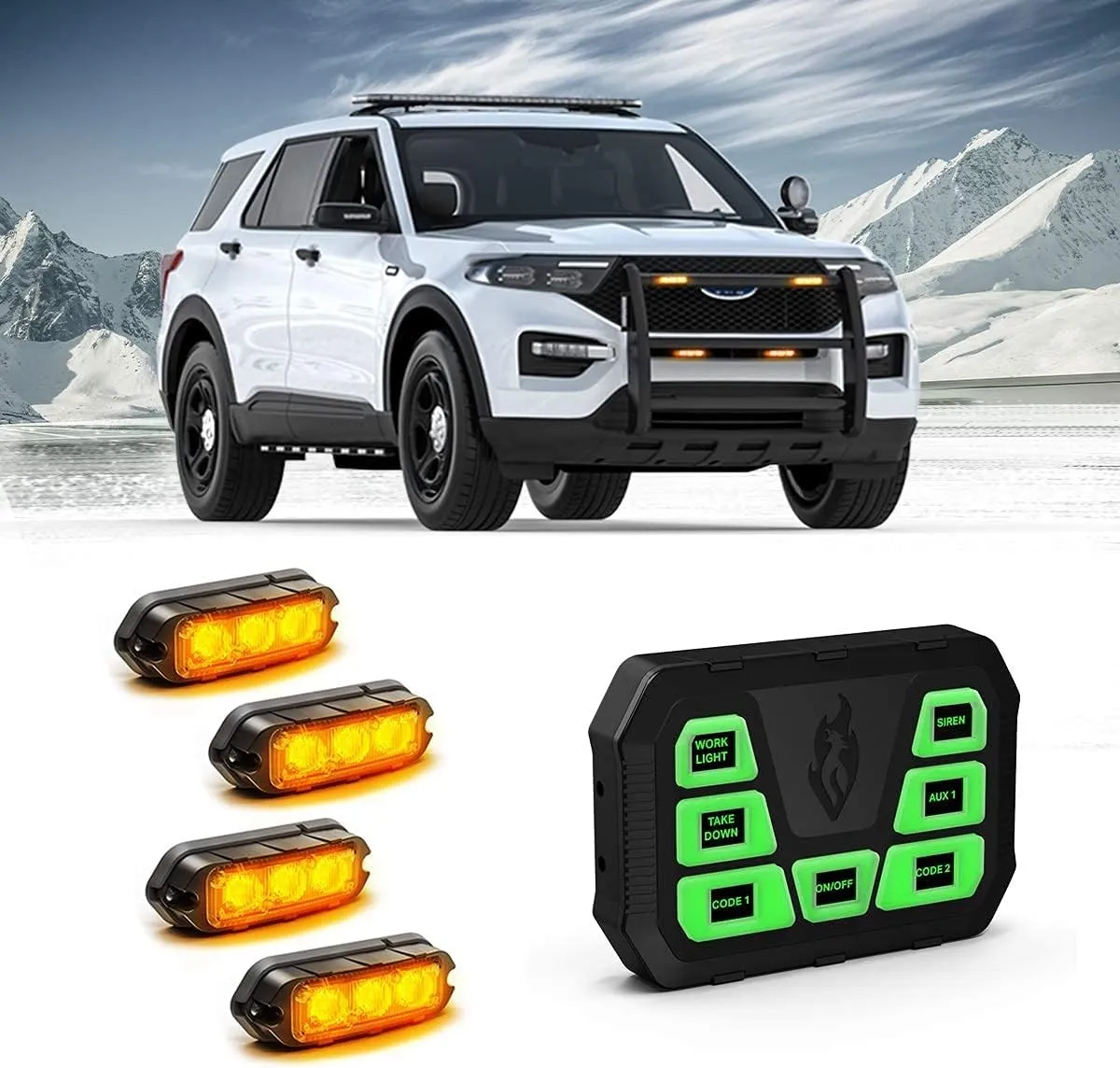 Feniex Amber LED Warning Bundle with 4200 Mini Controller