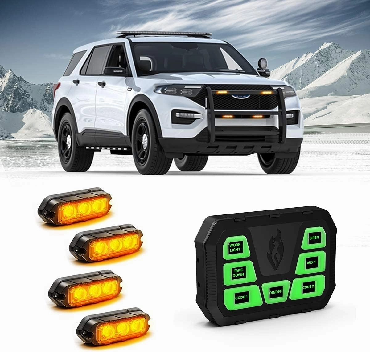 Feniex Amber LED Warning Bundle with 4200 Mini Controller