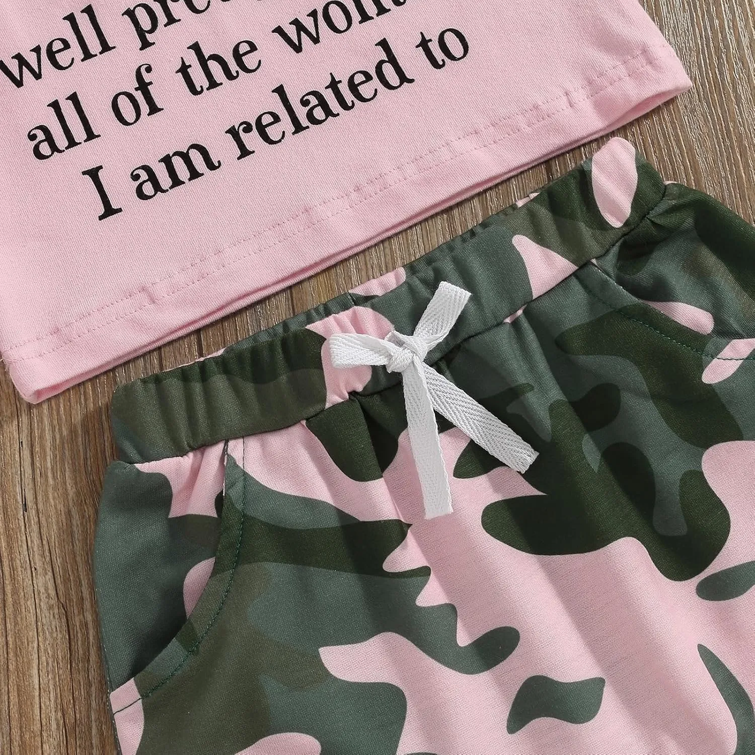 Fernvia Toddler Girls Clothes 1T 2T 3T 4T 5T Summer Outfits Baby Kids Short Sleeve T-Shirt Tops & Camouflage Shorts Sets