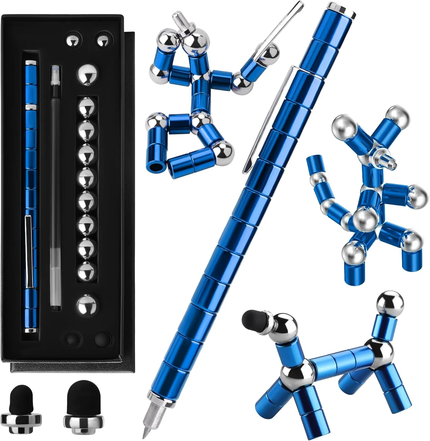 Fidget Pen Toy – EDC Sensory Tool for Stress & Anxiety Relief, Fun Fidgeting Game for Adults & Teens, Unique Novelty Gadget for Focus & Relaxation (Blue)