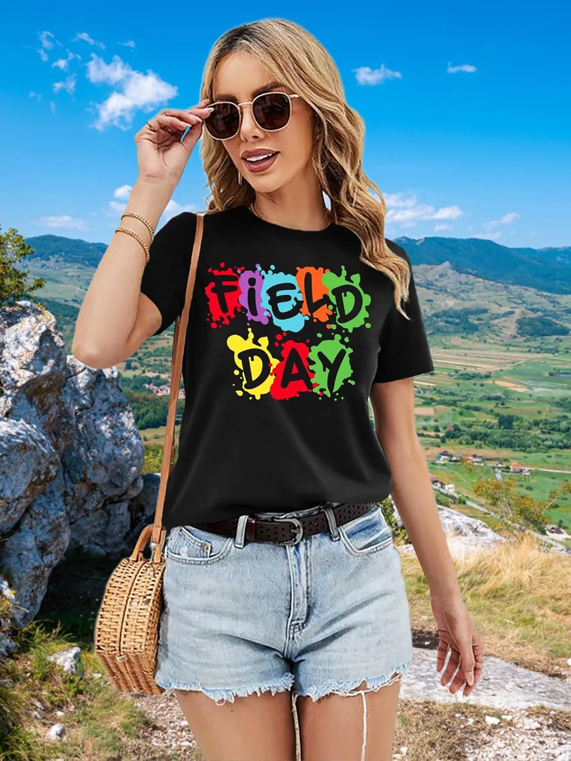 Field Day Shirts for Women: in My Field Day Era Teacher T-Shirt School Field Day Tee Tops Field Trip Short Sleeve