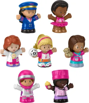 Fisher-Price Little People Barbie Toddler Toys, You Can Be Anything Figure Pack, 7 Characters for Pretend Play Ages 18  Months (Amazon Exclusive)