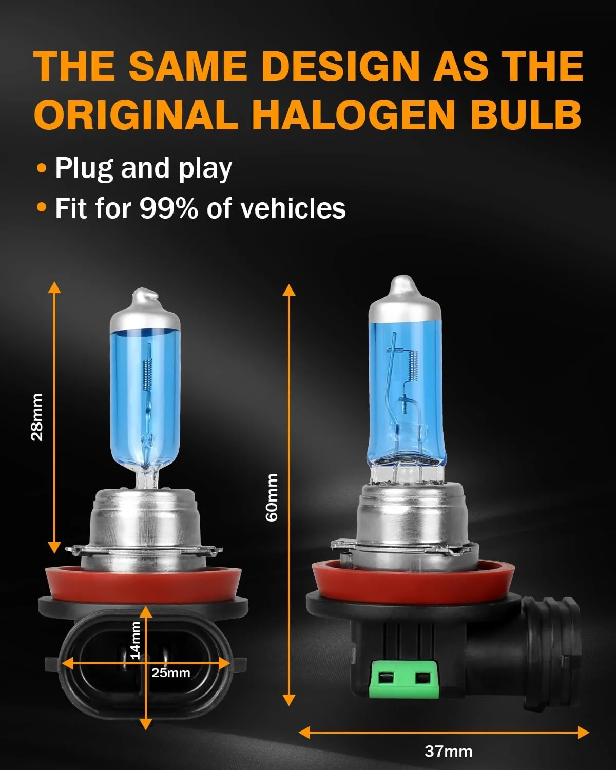 Fit 2008-2020 For Subaru Impreza Light Bulbs High Performance Halogen Headlight Bulbs 9005 High Beam H11 Low Beam Combo, Super Bright Front Light Car Replacement Bulb, 4PCS