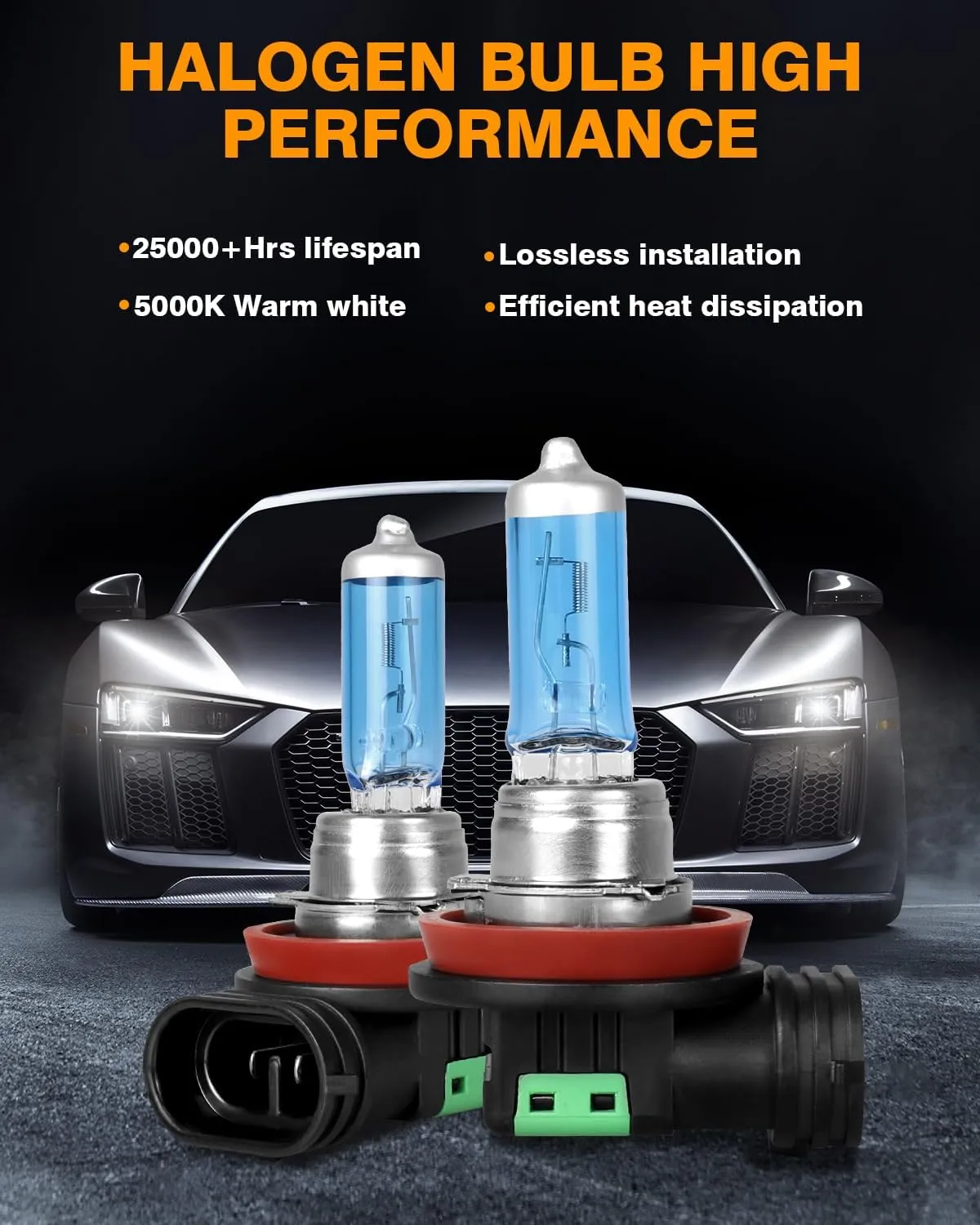 Fit 2008-2020 For Subaru Impreza Light Bulbs High Performance Halogen Headlight Bulbs 9005 High Beam H11 Low Beam Combo, Super Bright Front Light Car Replacement Bulb, 4PCS