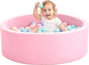 Foam Ball Pit for Toddlers, 35 Inch Baby Ball Pit Soft Round and Easy to Set or Clean, Baby Playpen Ball Pool is Ideal Gift for Kids-Balls NOT Included