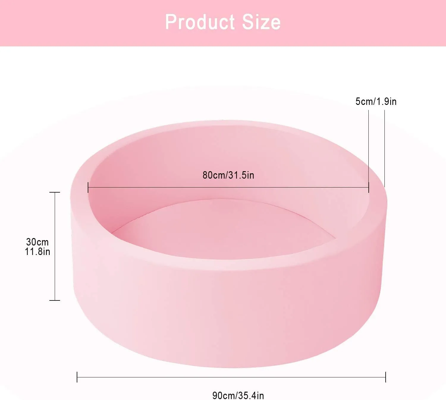 Foam Ball Pit for Toddlers Kids Soft Ball Pool Ideal Gift Play Toy for Children Kiddie Pools - Light Pink