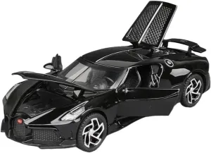 for Bugatti La Voiture Noire 1:32 Die-cast Alloy Model Metal Casting Sound and Light Moveable Simulation Car(Bright Black)