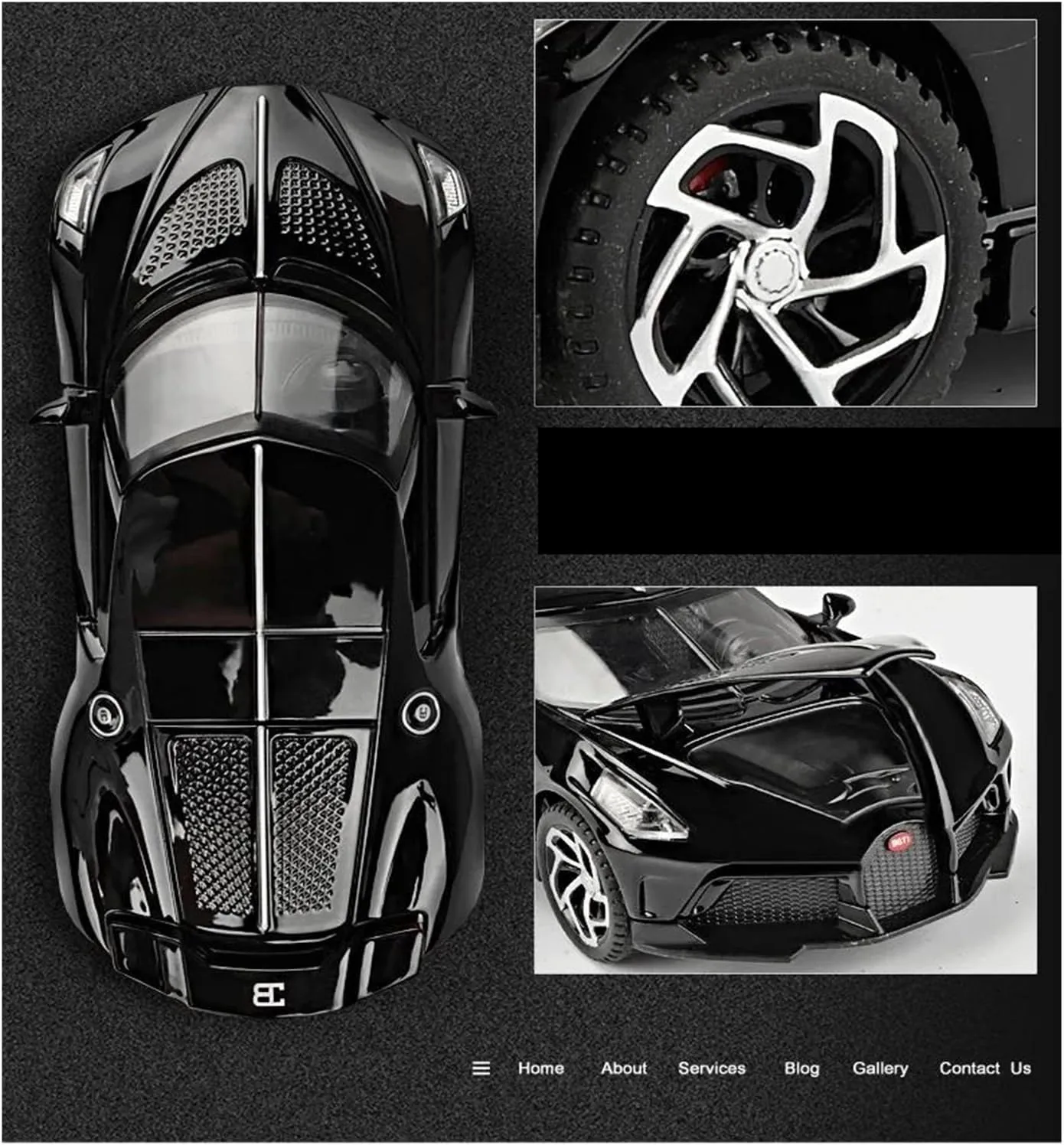 for Bugatti La Voiture Noire 1:32 Die-cast Alloy Model Metal Casting Sound and Light Moveable Simulation Car(Bright Black)