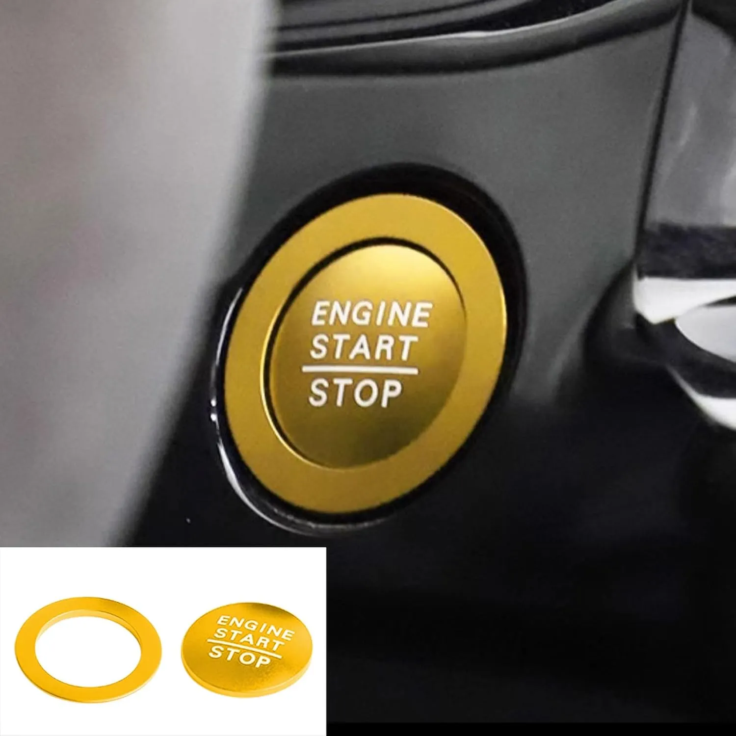 for Honda Civic/CRV Accessories (2022-2025) for Acura Integra (2023-2025) Air Conditioning, Vent Knob Cover Start/Stop Button Ring, Air Conditioning Climate Control Knob Button (10PCS, Gold)