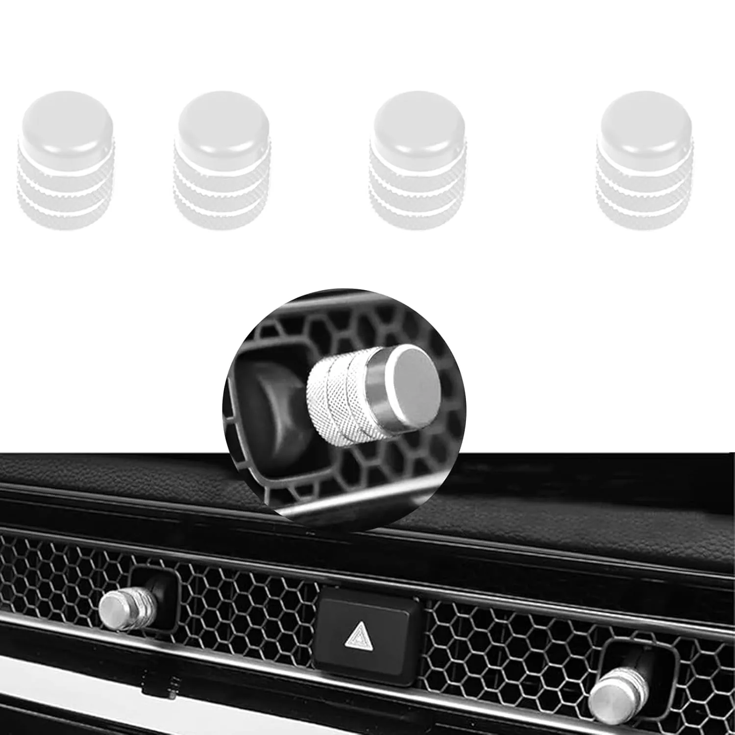 for Honda Civic/CRV Accessories (2022-2025) for Acura Integra (2023-2025) Air Conditioning, Vent Knob Cover Start/Stop Button Ring, Air Conditioning Climate Control Knob Button (11PCS, Silver)