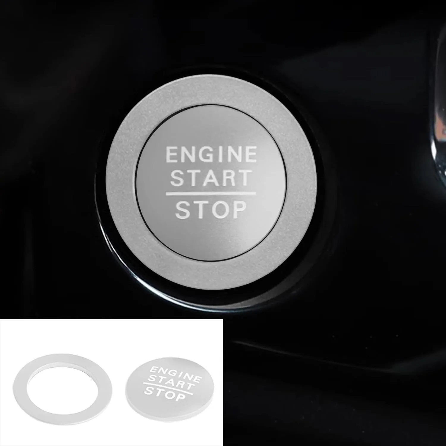 for Honda Civic/CRV Accessories (2022-2025) for Acura Integra (2023-2025) Air Conditioning, Vent Knob Cover Start/Stop Button Ring, Air Conditioning Climate Control Knob Button (11PCS, Silver)
