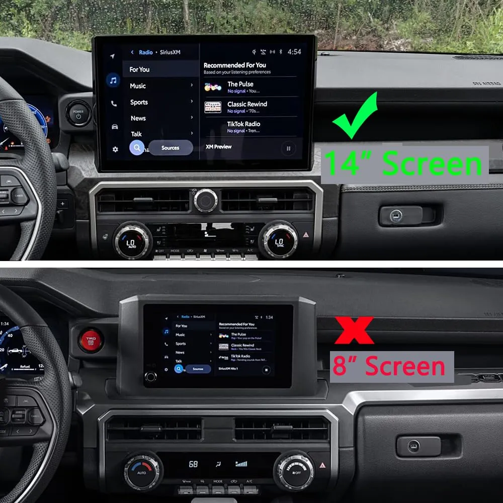 for Toyota Tacoma 2024 2025 w/14 Display 4Runner 2025 Interior Accessories AC Center Consoles Control Audio Switch Drive Volume Knob Cover Air Conditioner Aluminum Alloy (Purple, 14“ Screen)