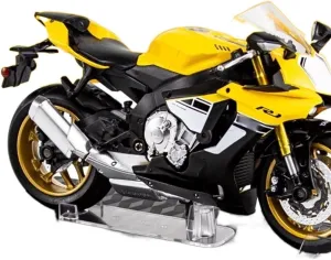 for Yamaha YZF-R1 1:12 Scale Alloy Scooter Sports Bike Die Casting Kids Toy Motorcycle Vehicle Racing Model Car Replica Boy Gift Motorcycle Model(Yellow)