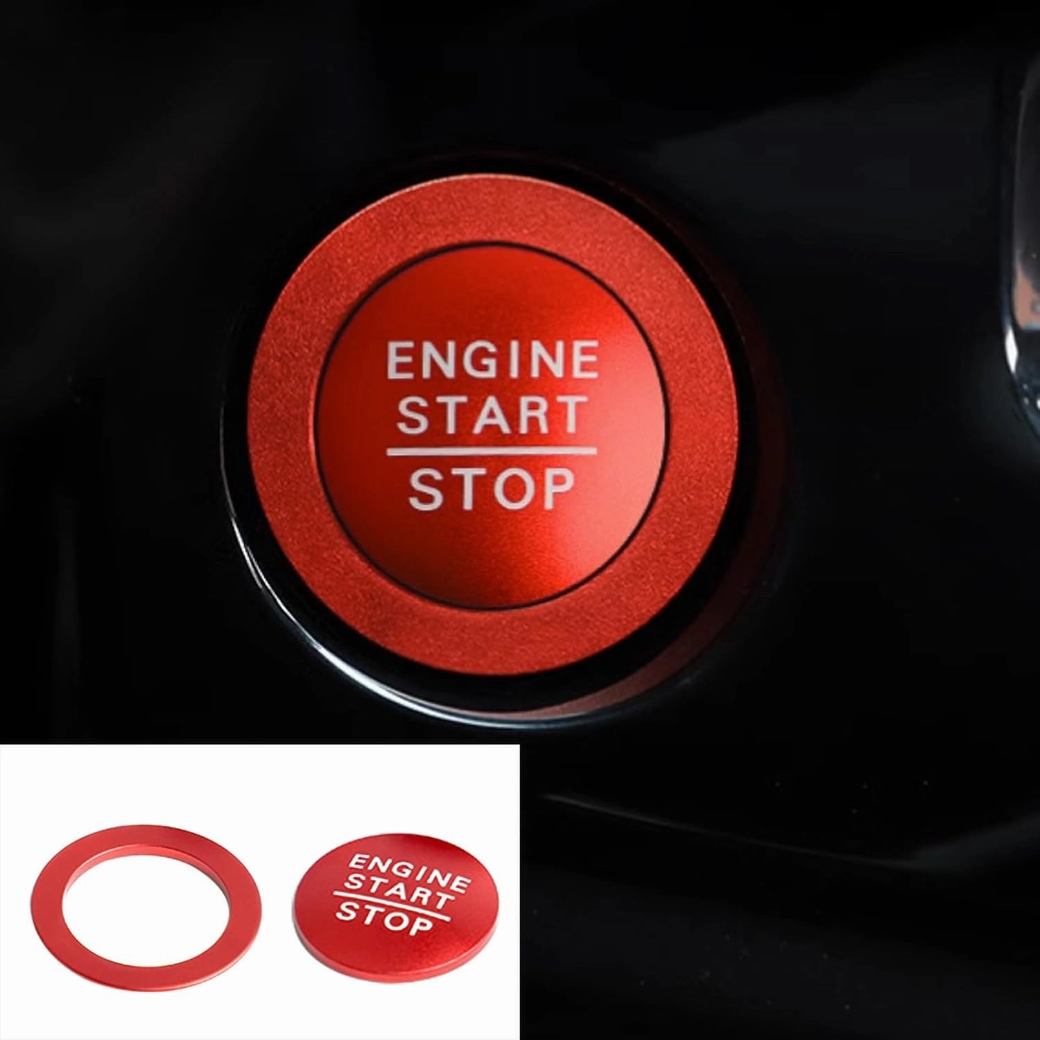 for Honda Civic/CRV Accessories (2022-2025) for Acura Integra (2023-2025) Air Conditioning, Vent Knob Cover Start/Stop Button Ring, Air Conditioning Climate Control Knob Button (10PCS, red)