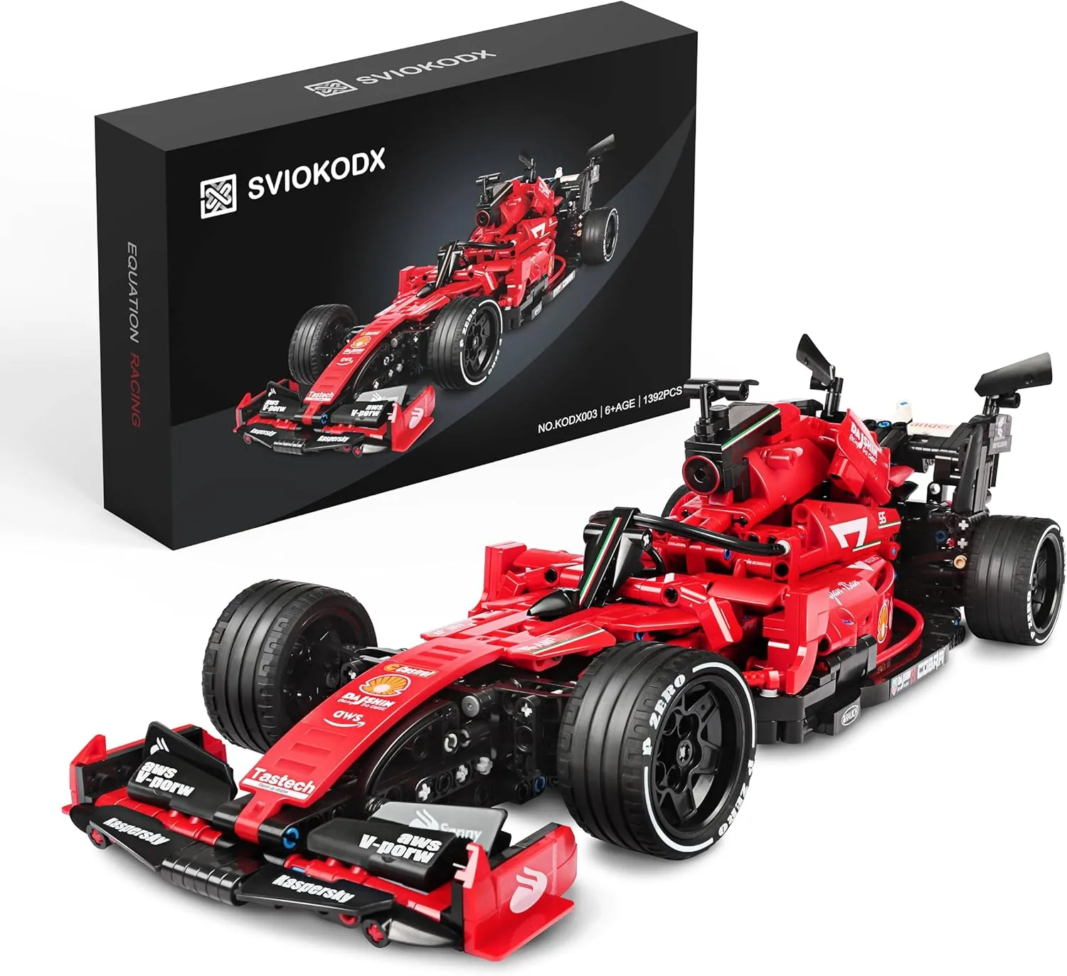 Formula1 Racing car Building Sets,Formula 1 Model Cars ，1：12 MOC Sports car Building Blocks,Collectible Kits for Kids 8  and Adults (red)(1392 PCS)