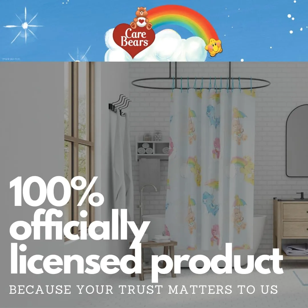 Franco Care Bears 13 Piece Shower Curtain and Ring Set, (100% Officially Licensed Product)