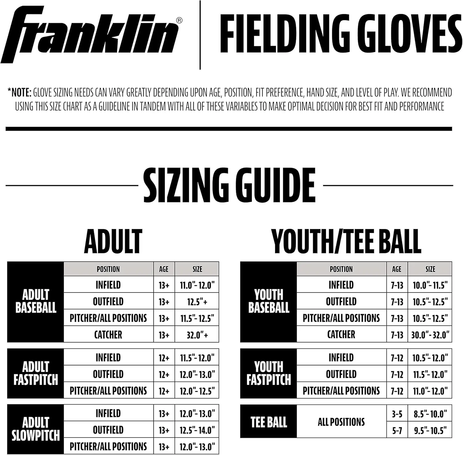 Franklin Sports Baseball Fielding Glove - Men's Adult and Youth Baseball Glove - CTZ5000 Cowhide Infield and Outfield Baseball Gloves