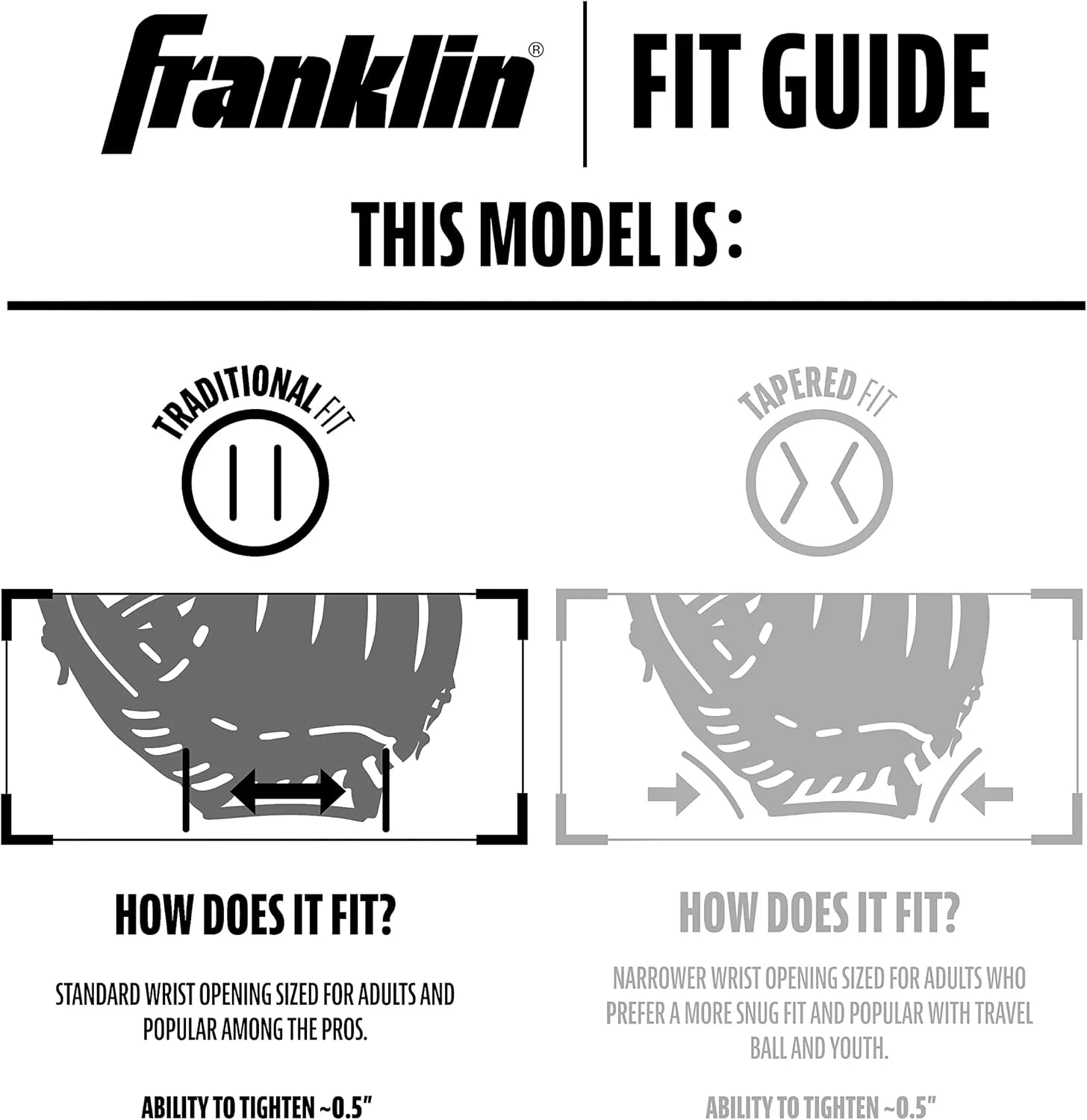 Franklin Sports Baseball Fielding Glove - Men's Adult and Youth Baseball Glove - CTZ5000 Cowhide Infield and Outfield Baseball Gloves